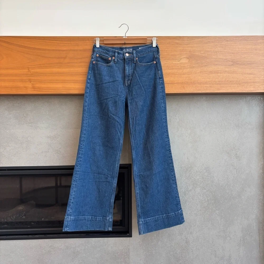 J. Crew Wide Leg Trouser Jeans, Size 25P